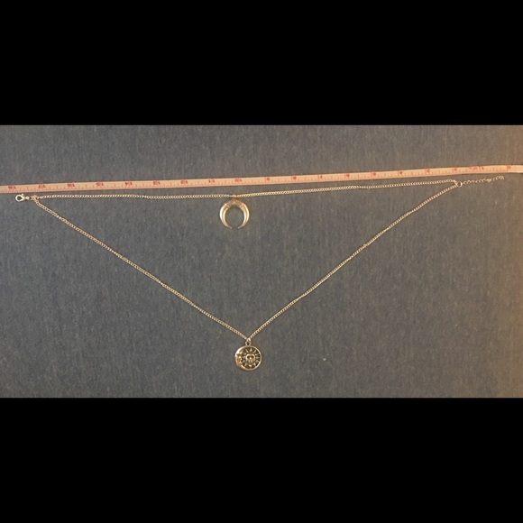 🌻 3/$35 Layered Crescent Sun Moon Silver Plated - Picture 2 of 2